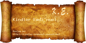 Kindler Emánuel névjegykártya
